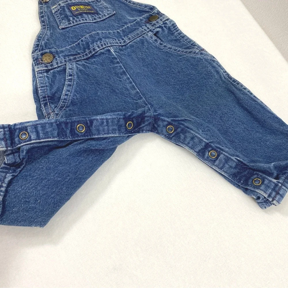 OshKosh Bundle Baby 6-9M Denim Overall Shorts  Vtg Baby 3-6 Month Overalls Pants
